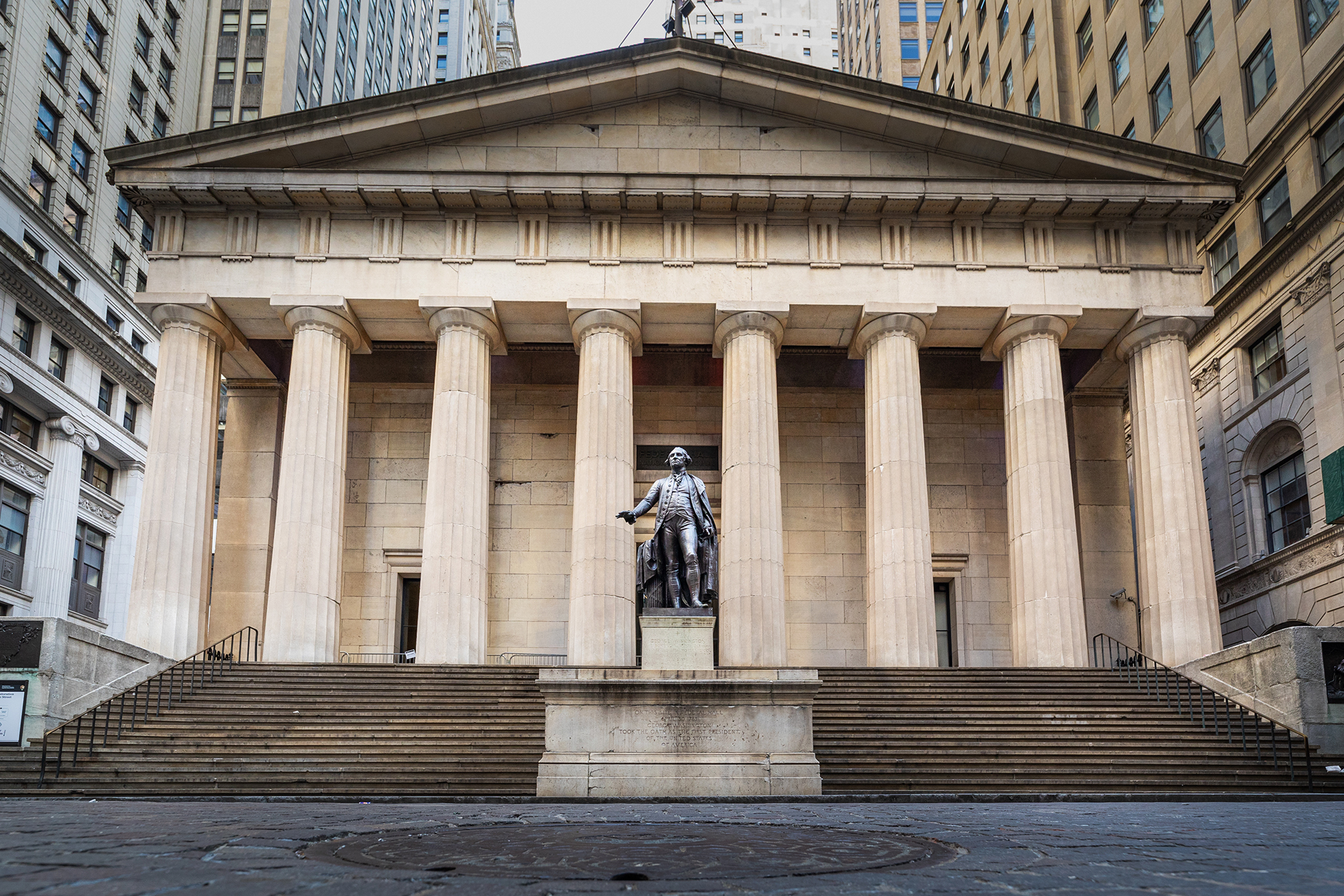 Federal Hall on Wall Street in Manhattan