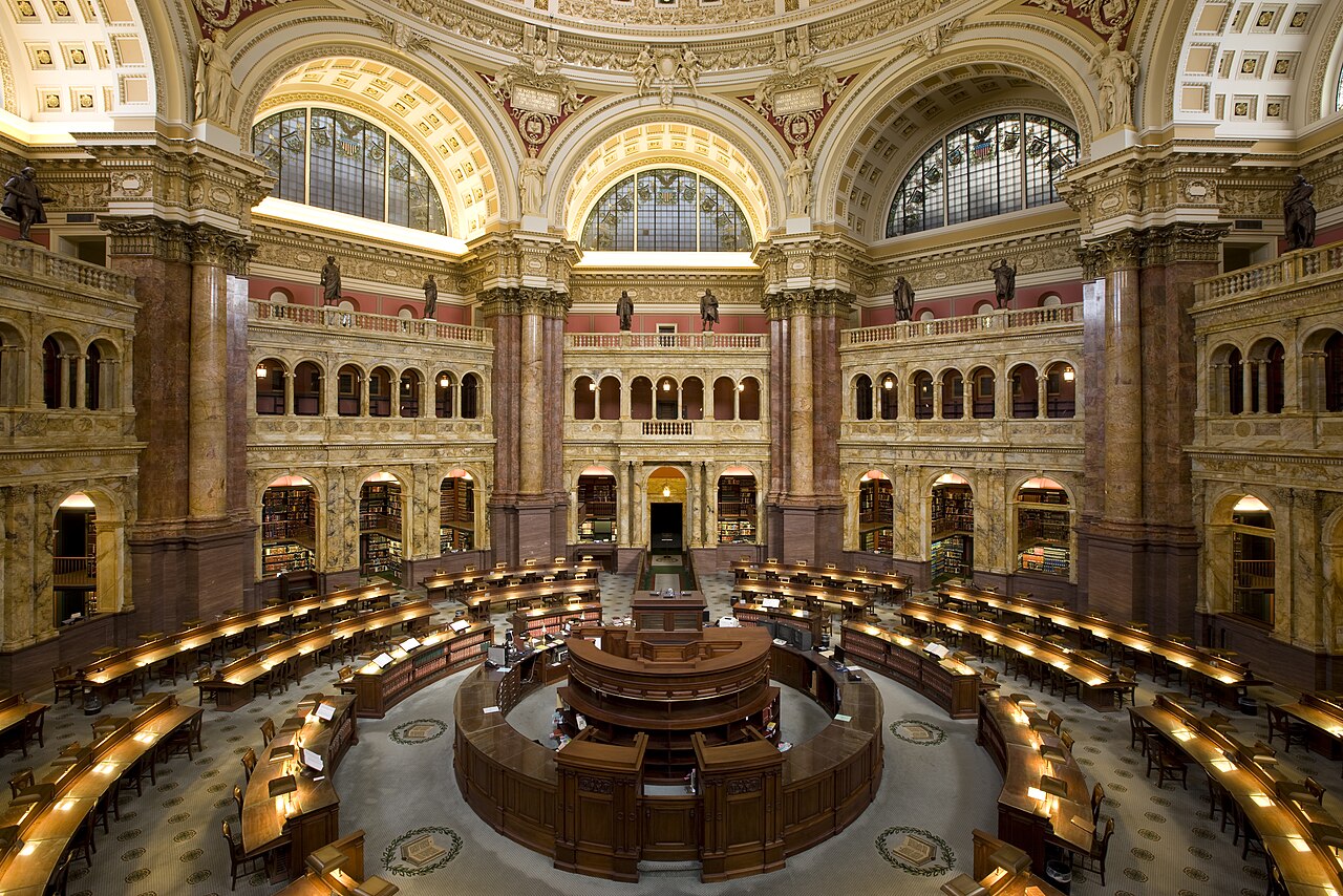 Main Reading Room at Library of Congress in Washington, DC